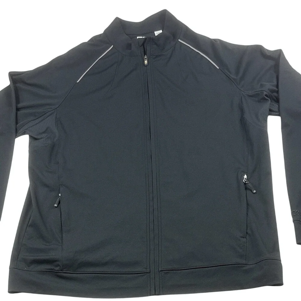 Cutter & Buck Full Zip Dry Tec Moisture Wicking‎ Jacket Mens Size XL Black